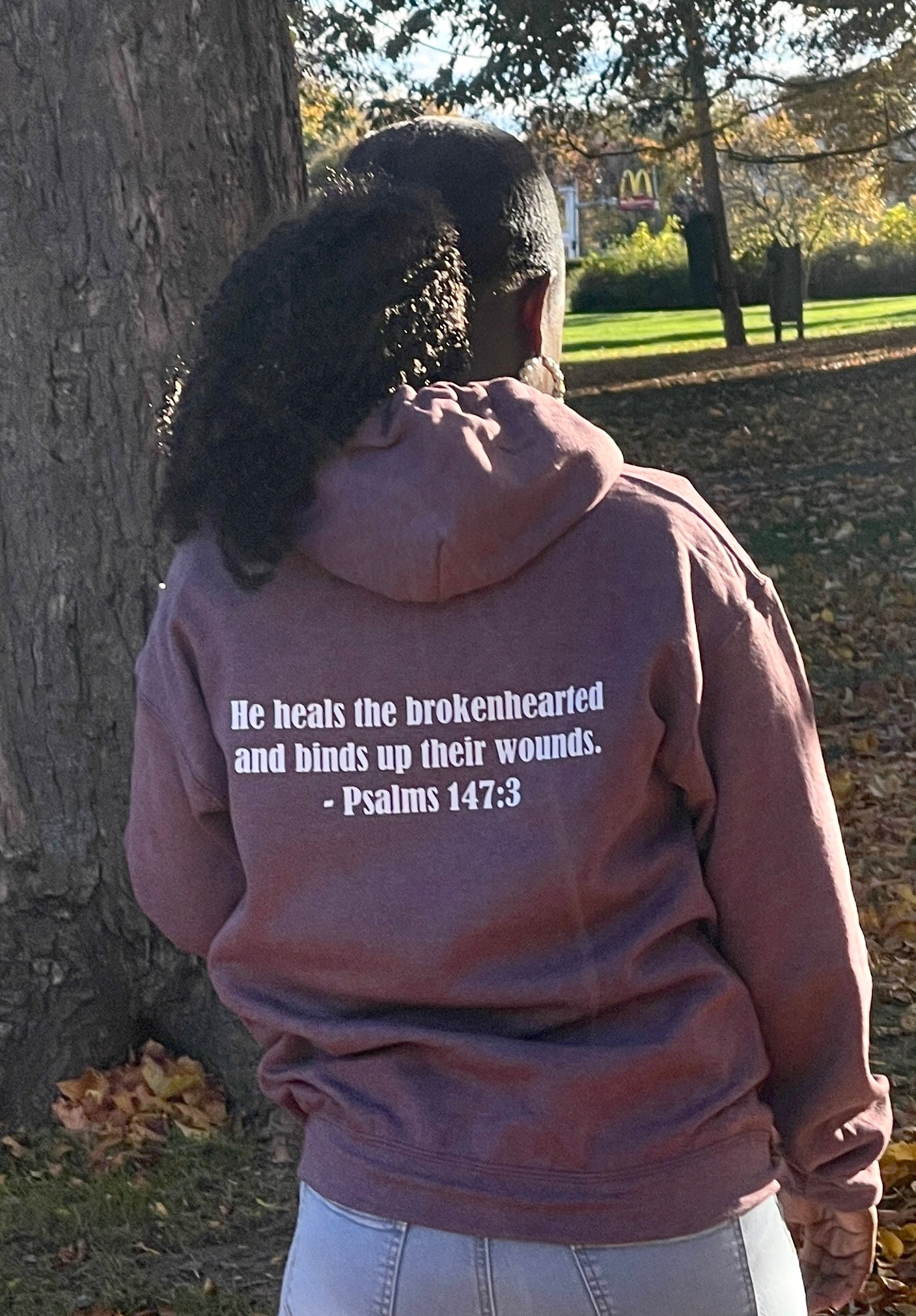 Healing is Essential Heather Burgundy Hoodie w/ scripture